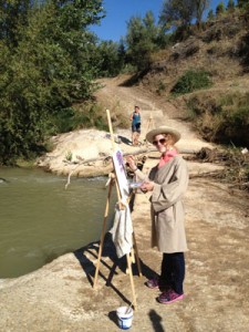 Art Holiday Spain Painting by the river