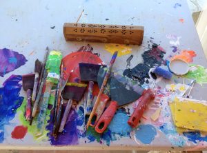 Mark making tools for intuitive process painting
