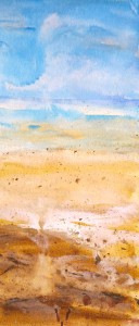 Marbella Beach watercolour painting