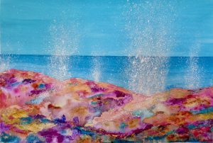 Marbella Beach 'Splash!' Series - Mixed Media on Paper