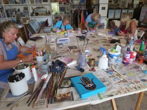 artists working in the studio