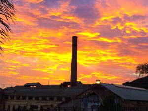 Sunset over the sugar factory